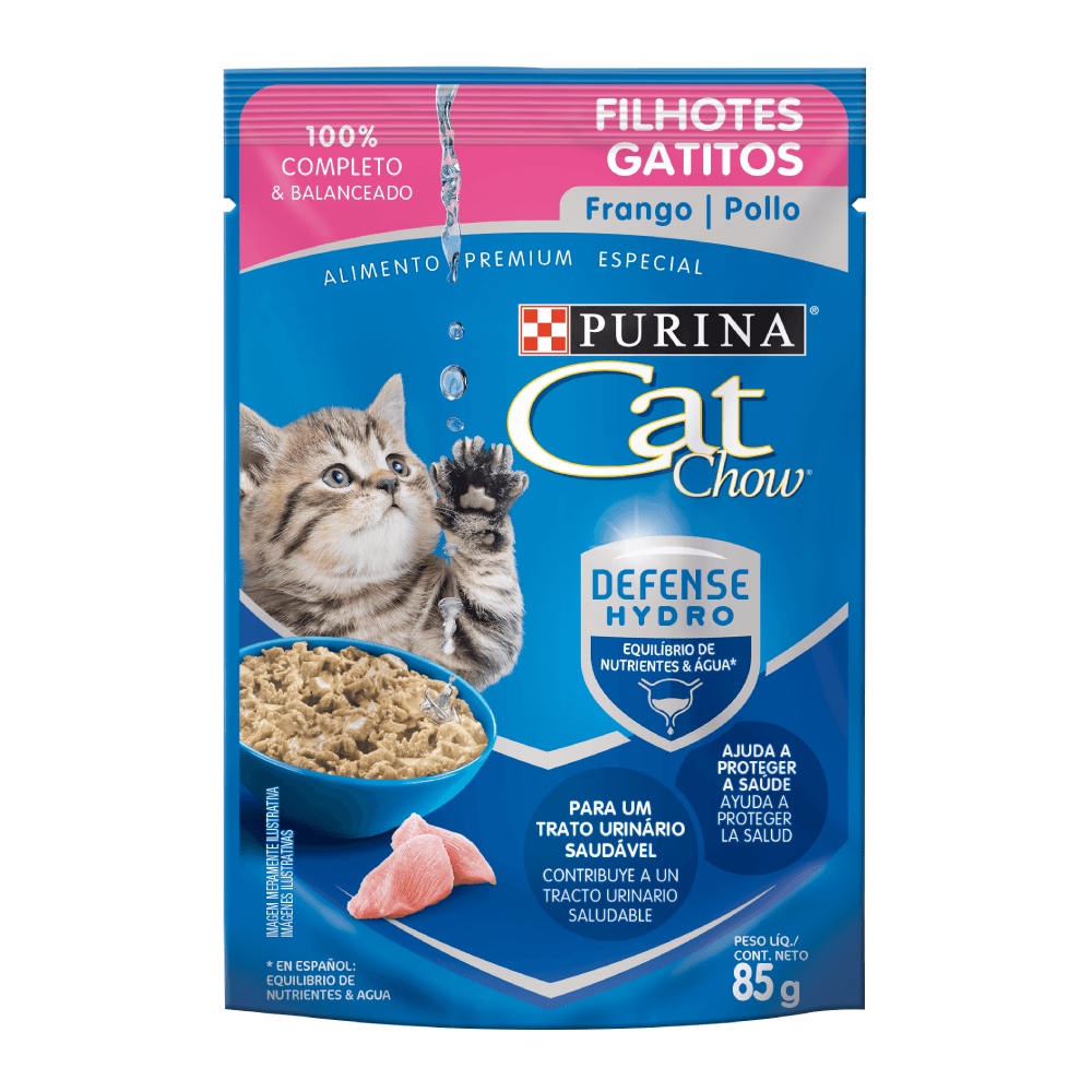 Alimento húmedo cat chow gatitos con pollo x 85 gr