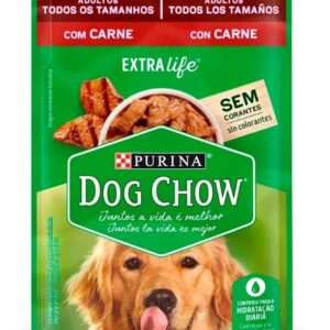 Alimento húmedo dog chow pouch x 100 gr carne todos los tamaños