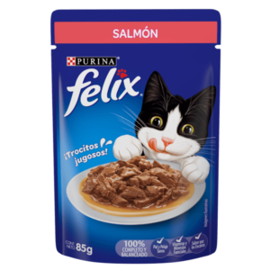 Alimento húmedo felix pouch x 85 gr salmón adulto