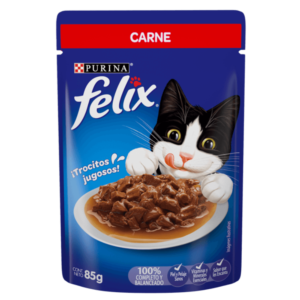 Alimento húmedo felix pouch x 85 gr carne adulto