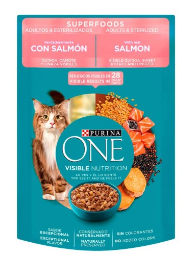 Alimento húmedo one visible nutrition x 85 gr salmón adulto o cachorro