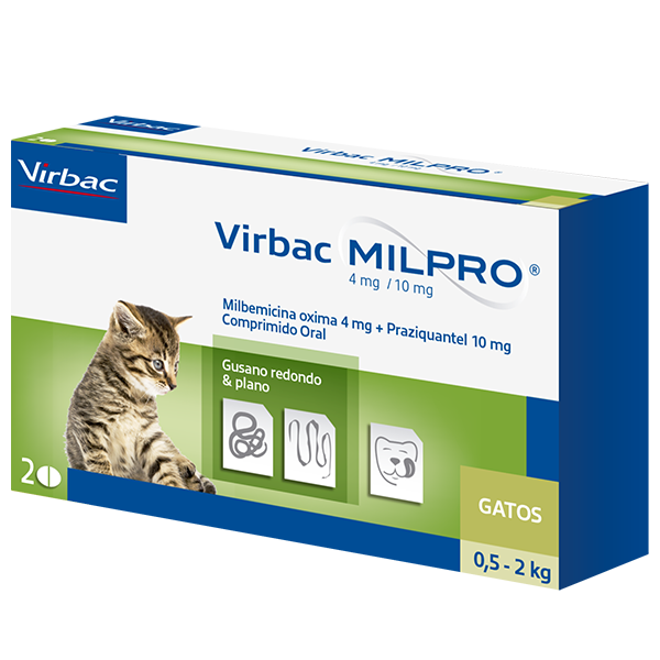 Milpro 4 mg/10 md gatos - 0,5 a 2 kg caja x 4 und