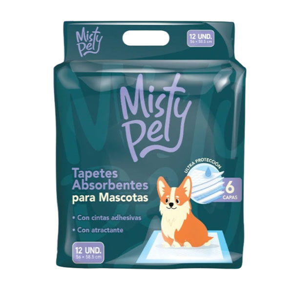 Tapetes absorbentes misty pet x 12 und