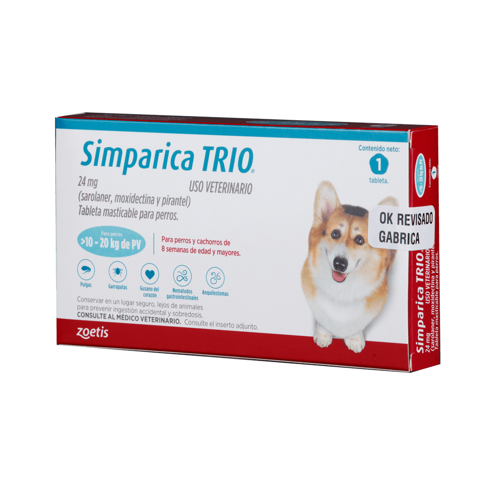 Simparica trio blue 10,1 a 20 kg