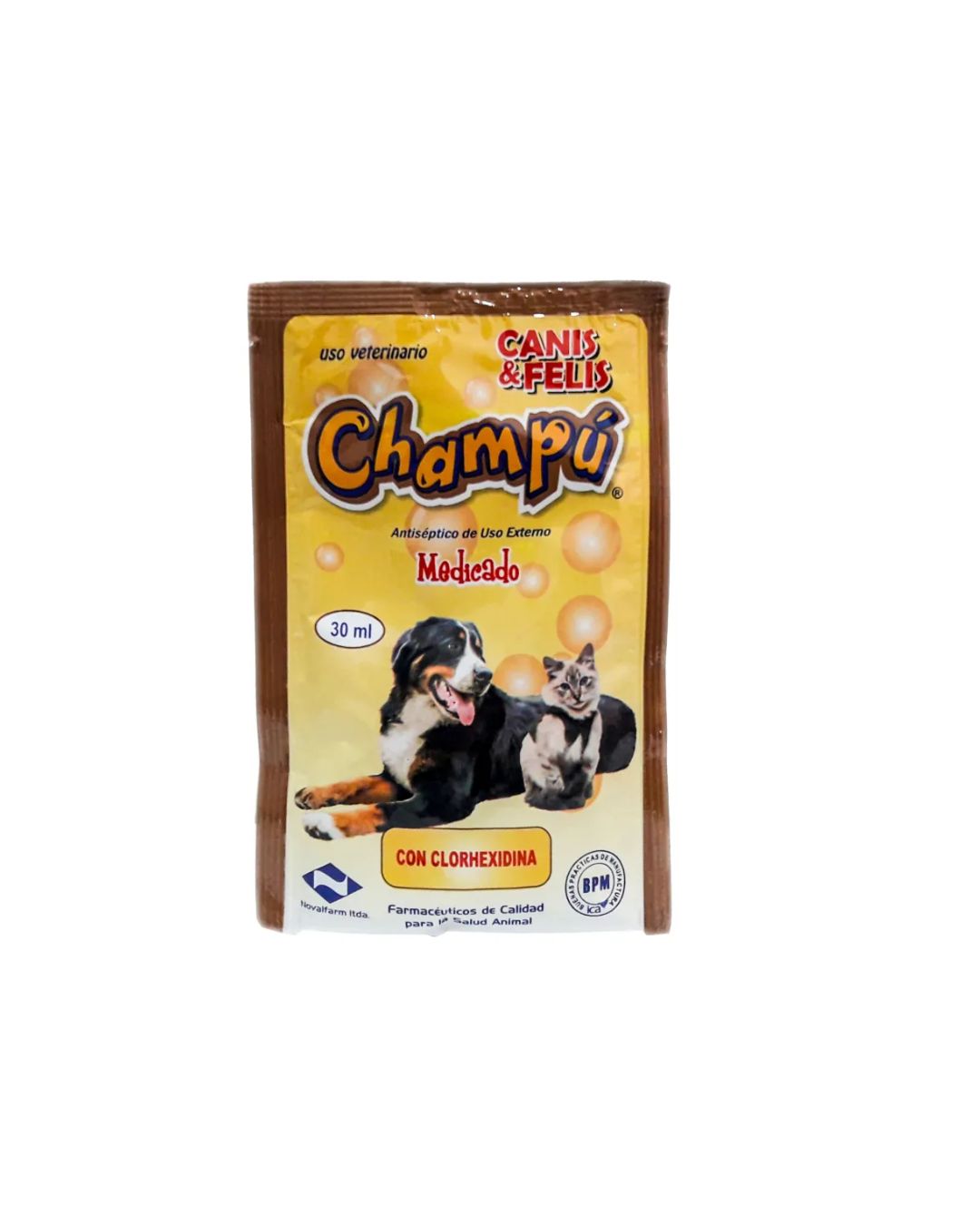 Sobre de shampoo medicado x 22 ml para perro y gato