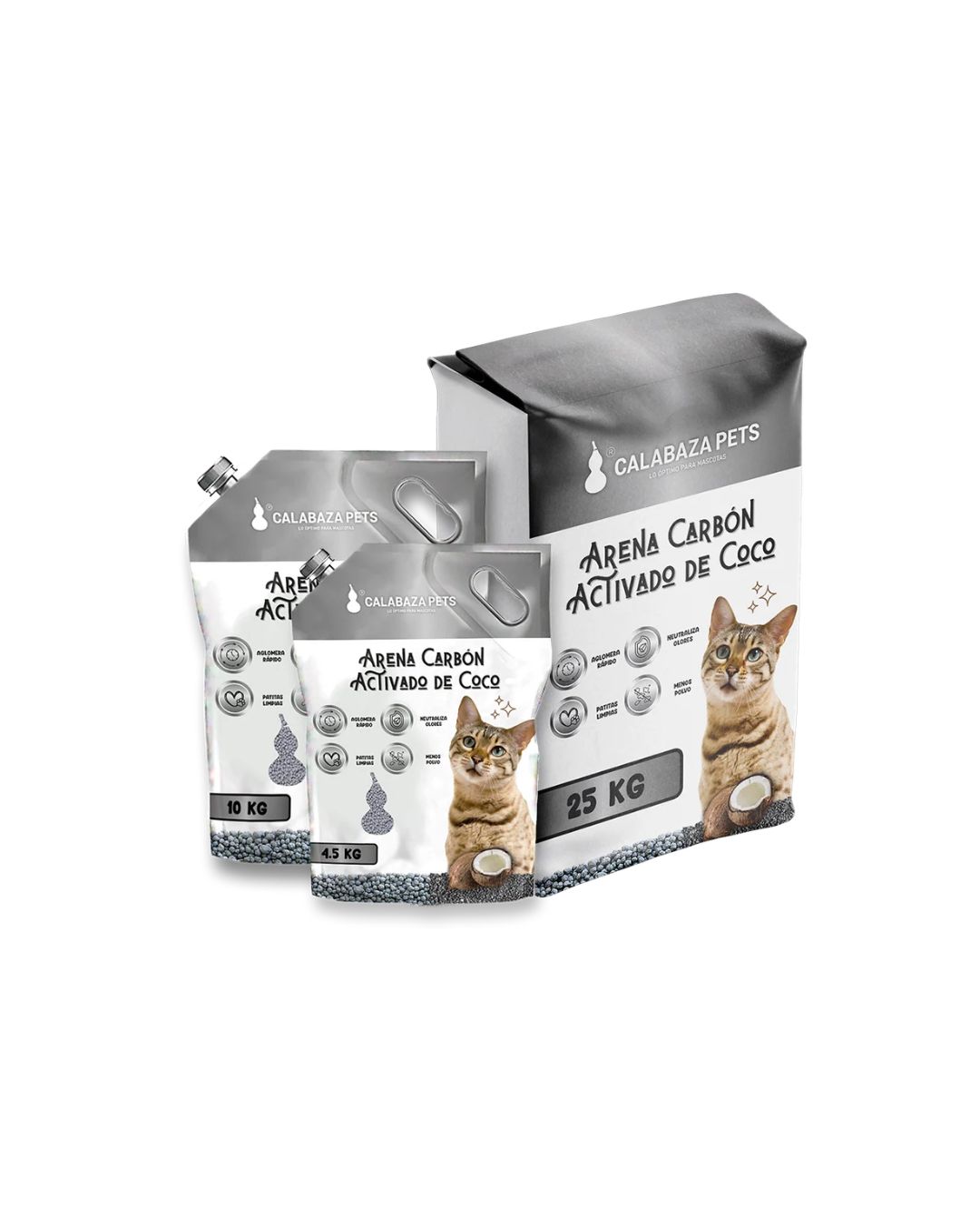 Arena calabaza x 10 kg carbón coco