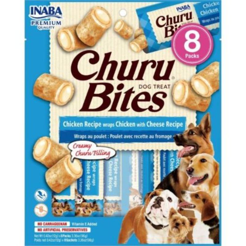 Churu bites for dog chicken recipe wraps chicken with cheese recipe/ bolsa 8 und x 12 gr (Azul)