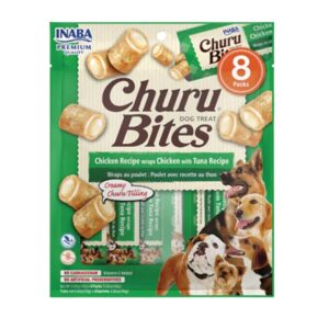 Churu bites for dog chicken recipe wraps chicken with tuna recipe / bolsa 8 und x 12 gr (verde)