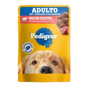 Pouch pedigree adulto res en filetes perro