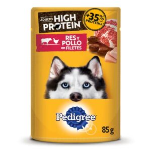 Pouch Pedigree Alta Proteina Res y Pollo