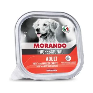 Morando Prof. Dog Pate Beef - Carrots - Carne de Res y Zanahoria Alum* 300gr (Rojo)